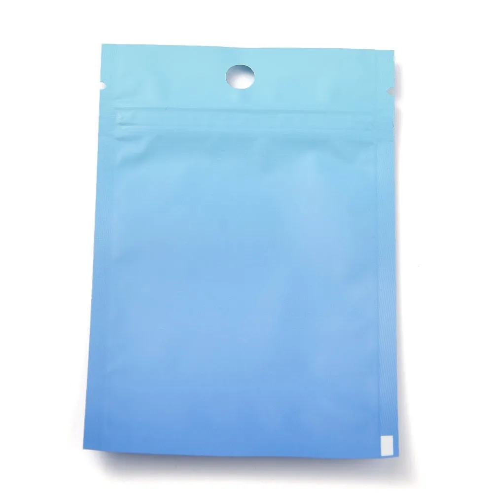 1 Bag Plastic Zip Lock Bag, Storage Bags, Self Seal Bag, Top Seal, with Window and Hang Hole, Rectangle, Blue, 12x8x0.25cm, Unilateral Thickness: 3.1 Mil(0.08mm), 95~100pcs/bag