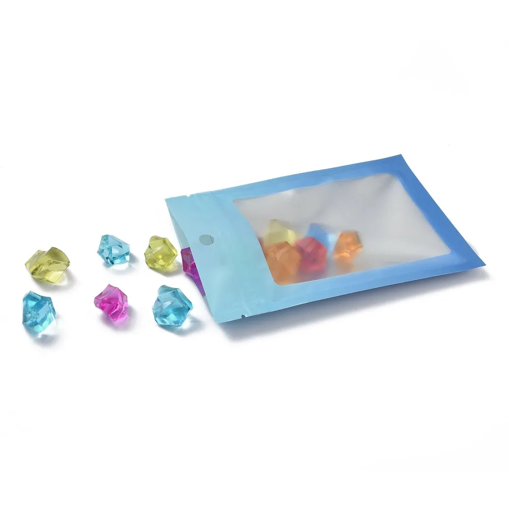 1 Bag Plastic Zip Lock Bag, Storage Bags, Self Seal Bag, Top Seal, with Window and Hang Hole, Rectangle, Blue, 15x10x0.25cm, Unilateral Thickness: 3.9 Mil(0.1mm), 95~100pcs/bag