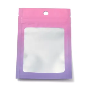 1 Bag Plastic Zip Lock Bag, Storage Bags, Self Seal Bag, Top Seal, with Window and Hang Hole, Rectangle, Orchid, 12x8x0.25cm, Unilateral Thickness: 3.1 Mil(0.08mm), 95~100pcs/bag