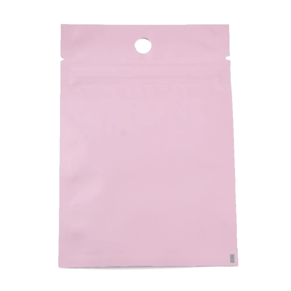 1 Bag Plastic Zip Lock Bag, Storage Bags, Self Seal Bag, Top Seal, with Window and Hang Hole, Rectangle, Pink, 12x8x0.25cm, Unilateral Thickness: 3.1 Mil(0.08mm), 95~100pcs/bag