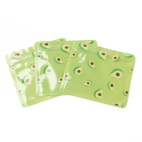 1 Bag Plastic Zip Lock Bag, Storage Bags, Self Seal Bag, with Top Seal, Cartoon, Green, Fruit Pattern, 10x10.8x0.15cm, Unilateral Thickness: 2.7 Mil(0.07mm), 100pcs/bag