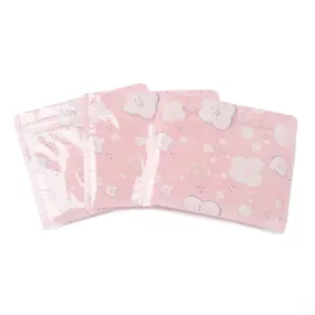 1 Bag Plastic Zip Lock Bag, Storage Bags, Self Seal Bag, with Top Seal, Cartoon, Pink, Flower Pattern, 10x10.8x0.15cm, Unilateral Thickness: 2.7 Mil(0.07mm), 100pcs/bag