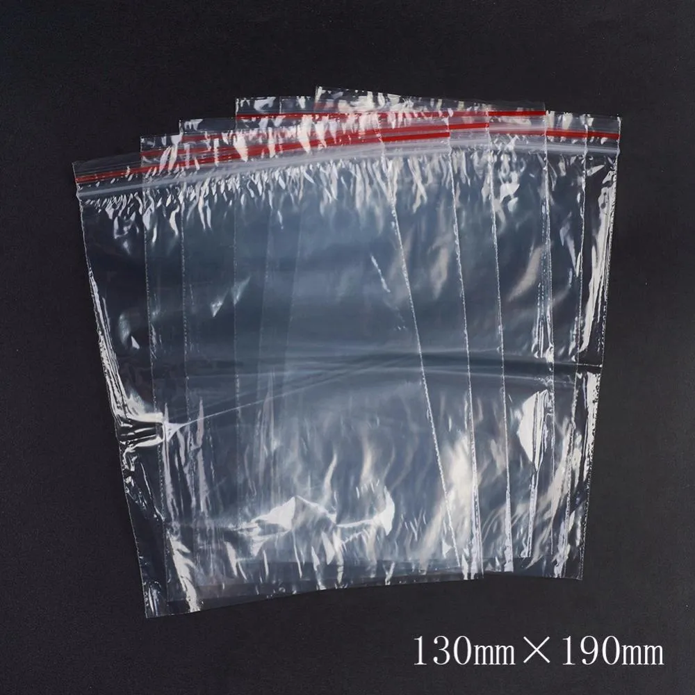 1 Bag Plastic Zip Lock Bags, Resealable Packaging Bags, Top Seal, Self Seal Bag, Rectangle, Red, 19x13cm, Unilateral Thickness: 1.3 Mil(0.035mm)