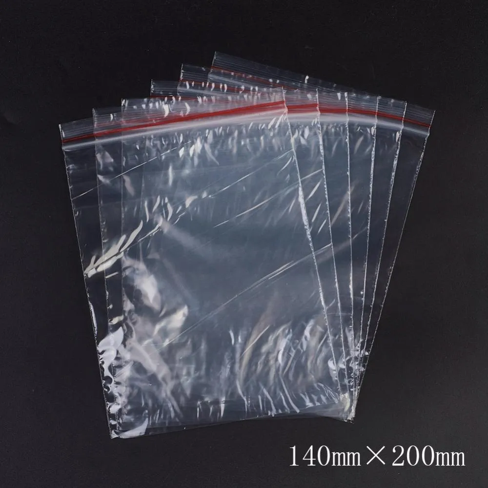 1 Bag Plastic Zip Lock Bags, Resealable Packaging Bags, Top Seal, Self Seal Bag, Rectangle, Red, 20x14cm, Unilateral Thickness: 1.3 Mil(0.035mm)