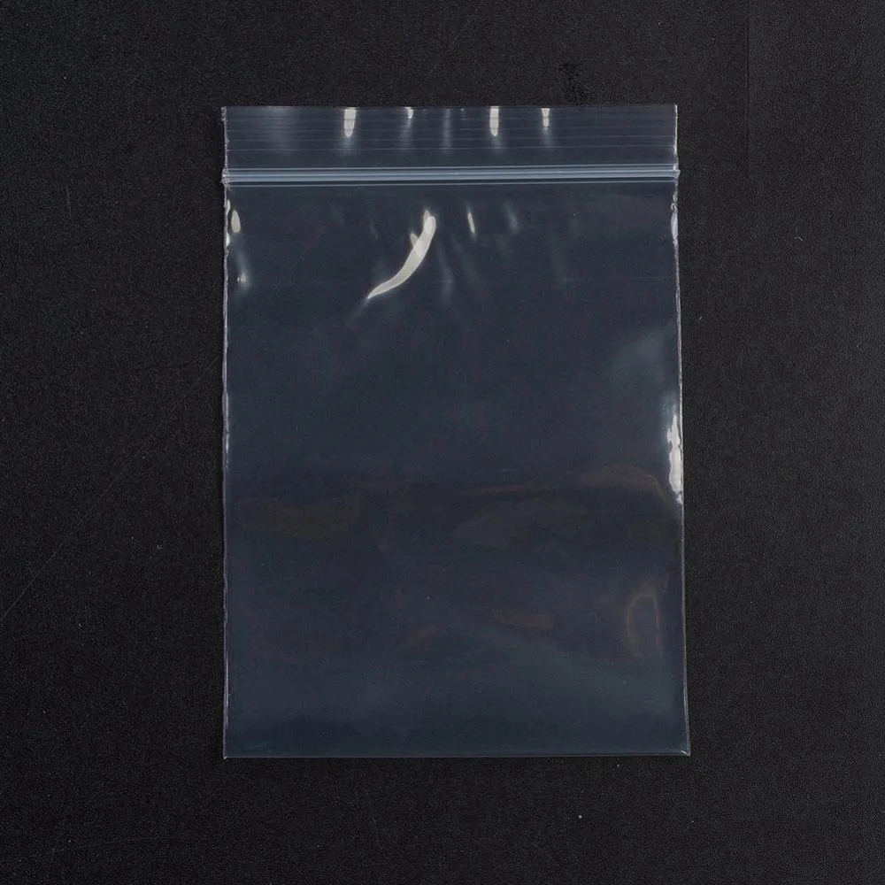 1 Bag Plastic Zip Lock Bags, Resealable Packaging Bags, Top Seal, Self Seal Bag, Rectangle, White, 10x7cm, Unilateral Thickness: 2.1 Mil(0.055mm), 100pcs/bag