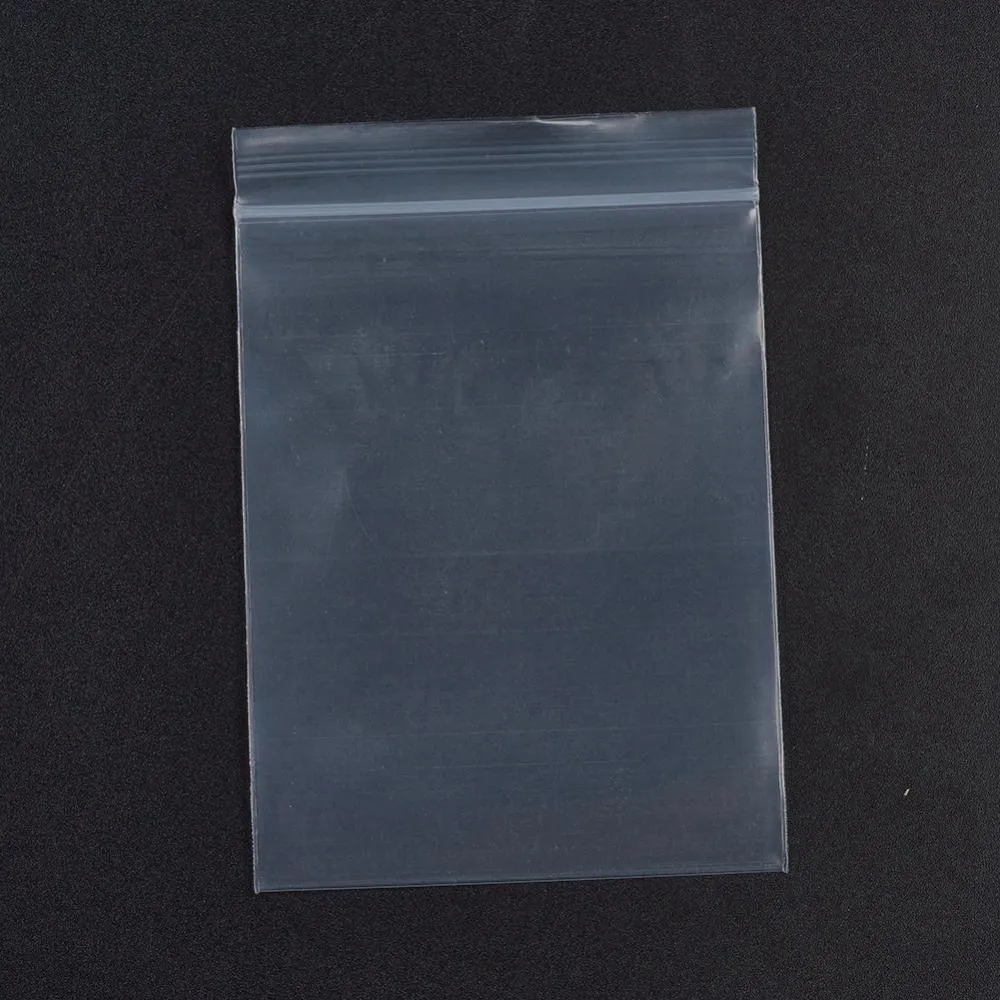 1 Bag Plastic Zip Lock Bags, Resealable Packaging Bags, Top Seal, Self Seal Bag, Rectangle, White, 10x7cm, Unilateral Thickness: 3.9 Mil(0.1mm), 100pcs/bag