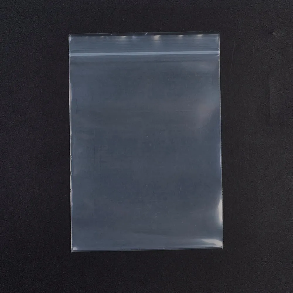 1 Bag Plastic Zip Lock Bags, Resealable Packaging Bags, Top Seal, Self Seal Bag, Rectangle, White, 13x9cm, Unilateral Thickness: 3.9 Mil(0.1mm), 100pcs/bag