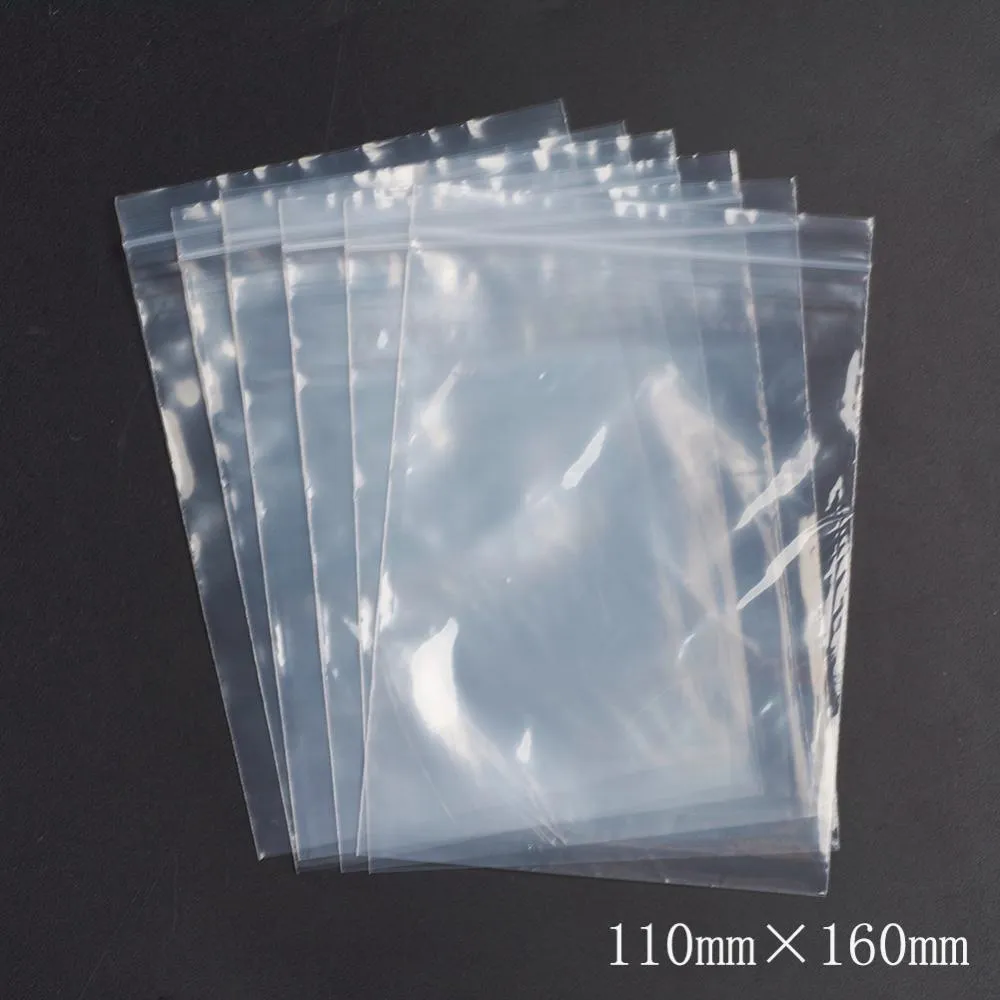 1 Bag Plastic Zip Lock Bags, Resealable Packaging Bags, Top Seal, Self Seal Bag, Rectangle, White, 16x11cm, Unilateral Thickness: 2.1 Mil(0.055mm), 100pcs/bag