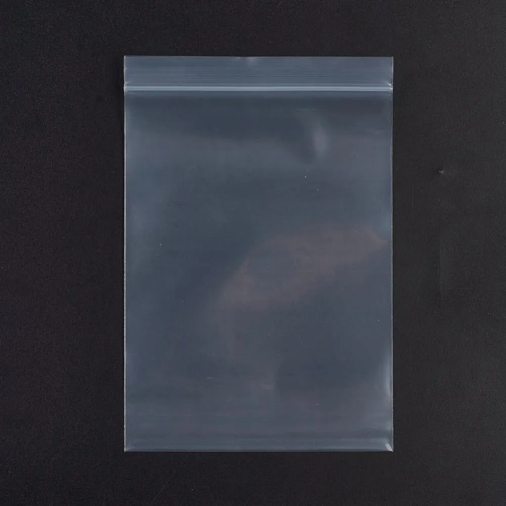 1 Bag Plastic Zip Lock Bags, Resealable Packaging Bags, Top Seal, Self Seal Bag, Rectangle, White, 16x11cm, Unilateral Thickness: 3.9 Mil(0.1mm), 100pcs/bag
