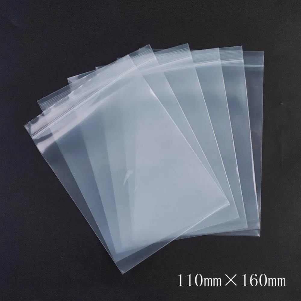 1 Bag Plastic Zip Lock Bags, Resealable Packaging Bags, Top Seal, Self Seal Bag, Rectangle, White, 16x11cm, Unilateral Thickness: 3.9 Mil(0.1mm), 100pcs/bag