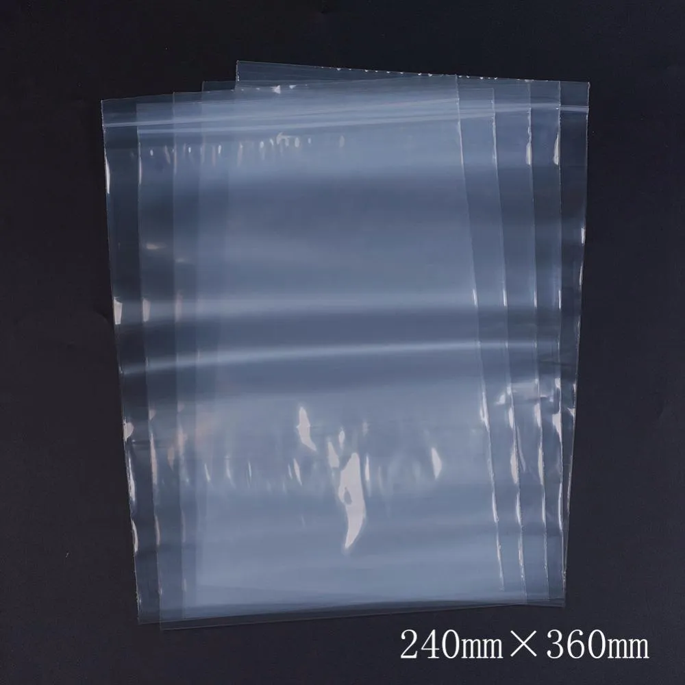 1 Bag Plastic Zip Lock Bags, Resealable Packaging Bags, Top Seal, Self Seal Bag, Rectangle, White, 36x24cm, Unilateral Thickness: 3.1 Mil(0.08mm), 100pcs/bag
