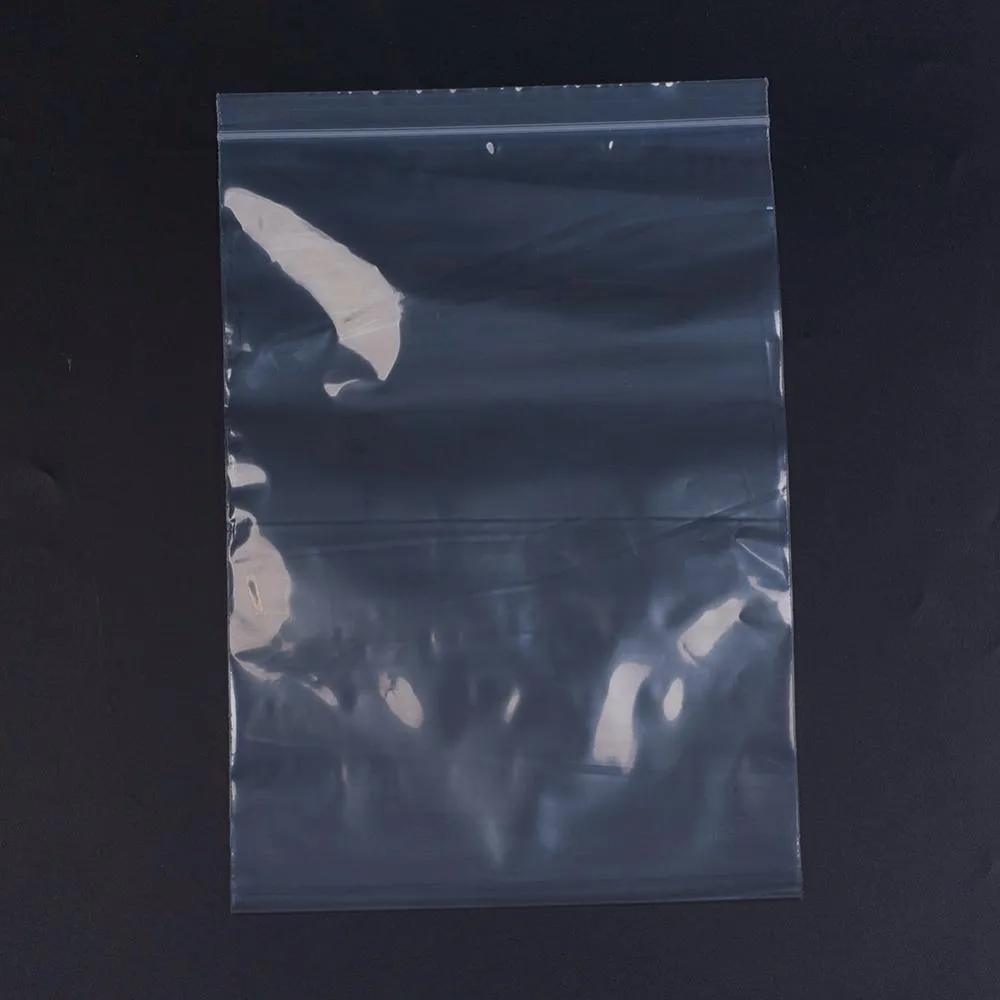 1 Bag Plastic Zip Lock Bags, Resealable Packaging Bags, Top Seal, Self Seal Bag, Rectangle, White, 36x24cm, Unilateral Thickness: 3.1 Mil(0.08mm), 100pcs/bag