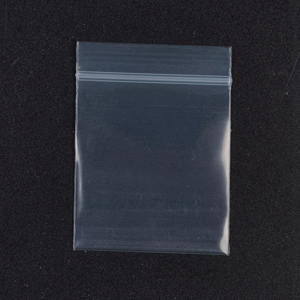 1 Bag Plastic Zip Lock Bags, Resealable Small Jewelry Storage Bags Self Seal Bags, Top Seal, Rectangle, White, 5x4cm, Unilateral Thickness: 3.9 Mil(0.1mm), 100pcs/bag