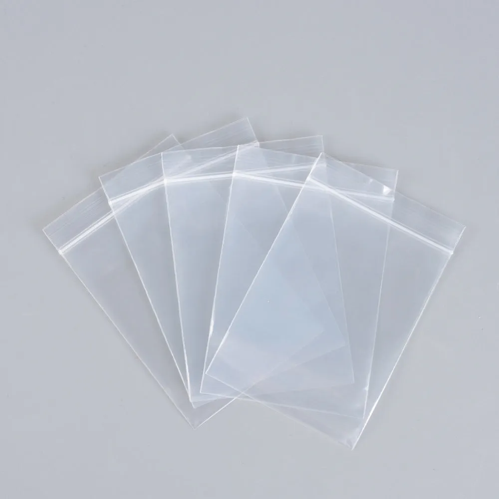 1 Group Polyethylene Zip Lock Bags, Resealable Packaging Bags, Top Seal, Self Seal Bag, Rectangle, Clear, 25x17cm, Unilateral Thickness: 2.9 Mil(0.075mm), 100pcs/group