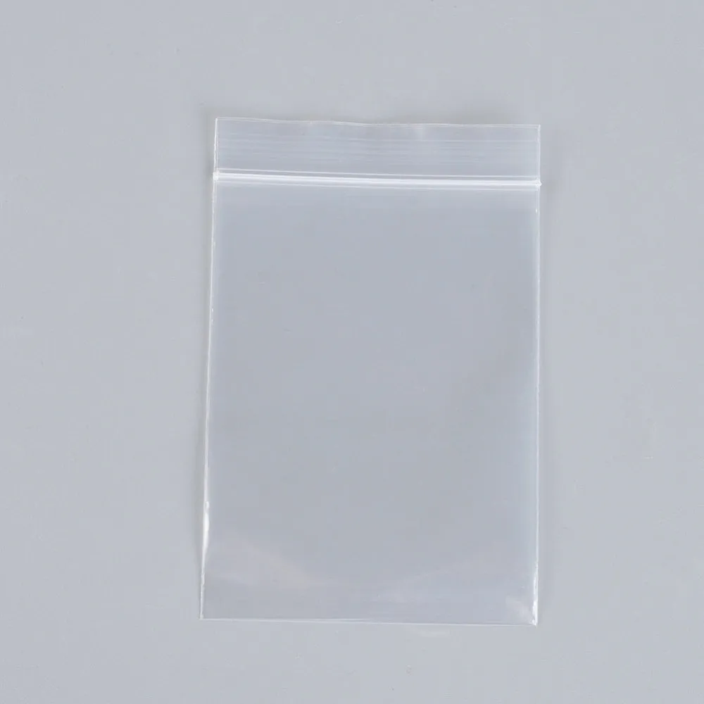 1 Group Polyethylene Zip Lock Bags, Resealable Packaging Bags, Top Seal, Self Seal Bag, Rectangle, Clear, 25x17cm, Unilateral Thickness: 2.9 Mil(0.075mm), 100pcs/group