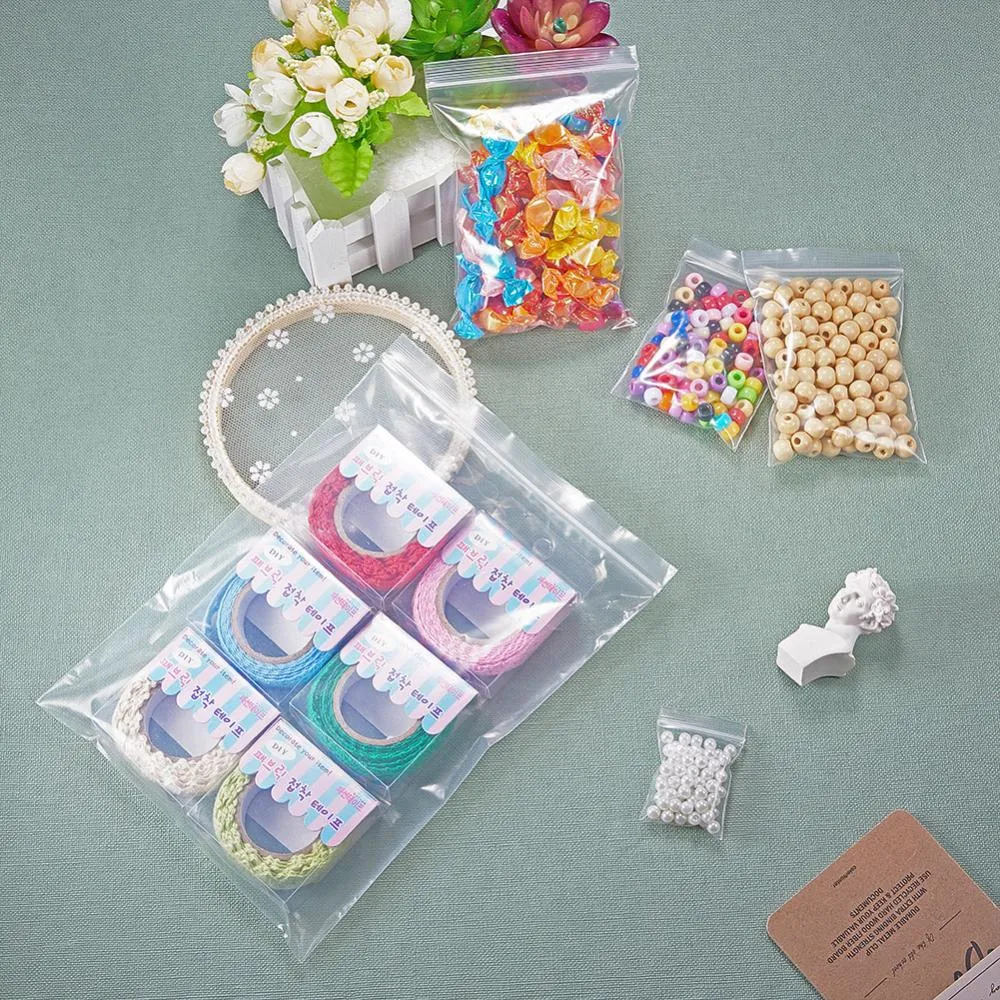 1 Set 200 Pack 3 Mil Clear Resealable Heavy Duty Plastic Reclosable Zipper Bags - 3 x 4(7 x 10cm) for Food Craft Storage