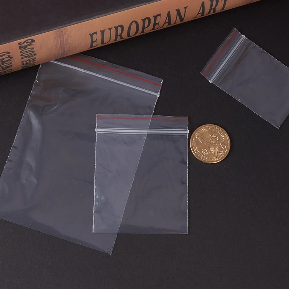 1 Set Elite Clear Zip Lock Bags Sets, Mixed Size Strong Reusable Grip Seal Bags, 6-12x4-8cm, about 100pcs/size