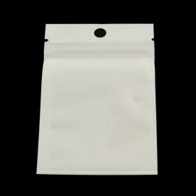 100 pc Pearl Film Plastic Zip Lock Bags, Resealable Packaging Bags, with Hang Hole, Top Seal, Self Seal Bag, Rectangle, White, 13x8cm, inner measure: 9.5x7cm