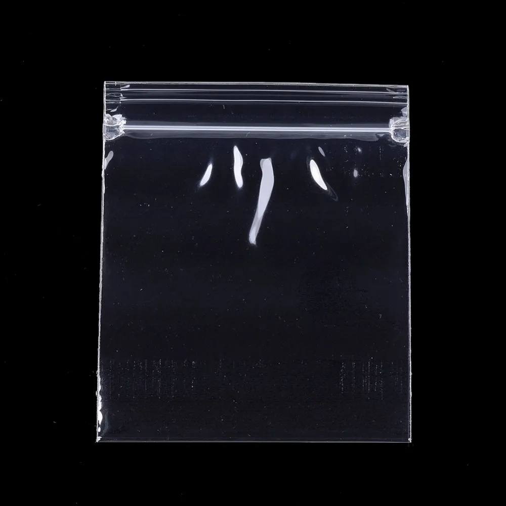 100 pc Polypropylene Zip Lock Bags, Top Seal, Resealable Bags, Self Seal Bag, Rectangle, Clear, 11x9cm, Unilateral Thickness: 2.7 Mil(0.07mm)