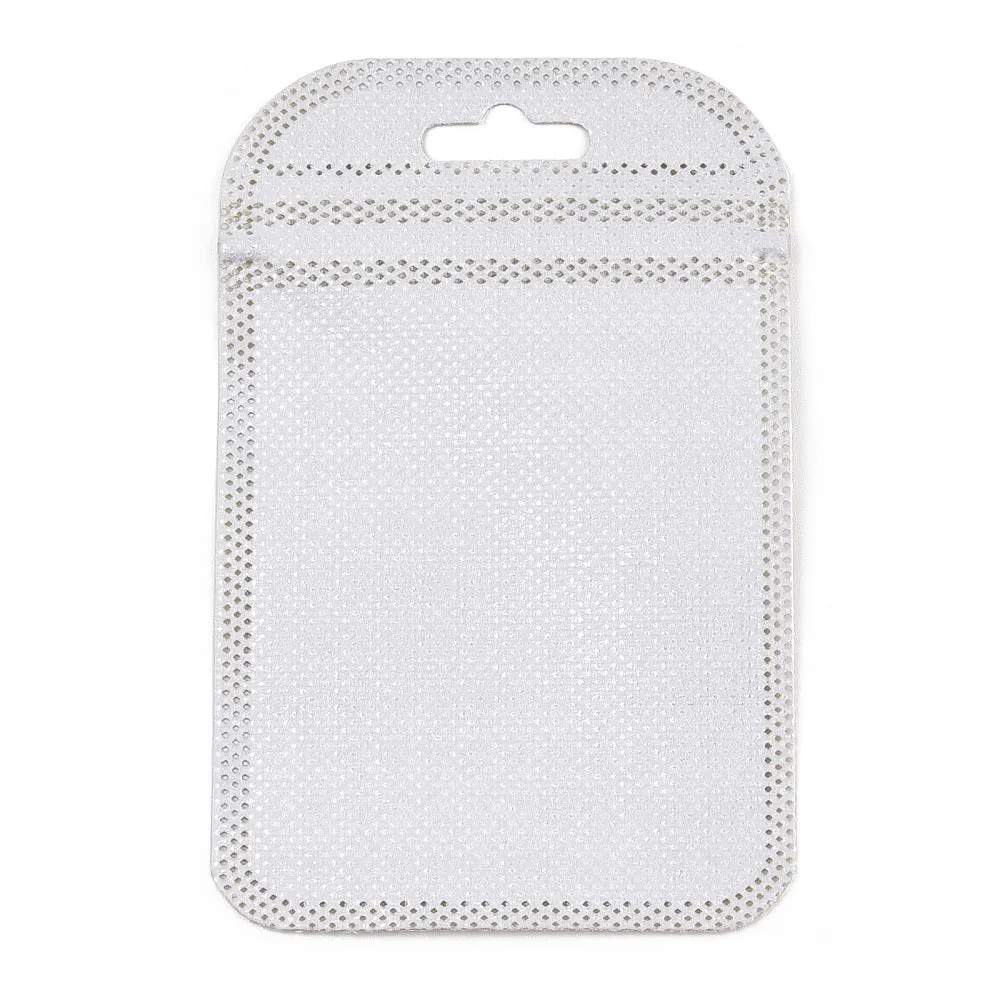 200 pc Translucent Plastic Zip Lock Bags, Resealable Packaging Bags, Rectangle, Gold, 11x7x0.03cm