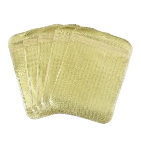 200 pc Translucent Plastic Zip Lock Bags, Resealable Packaging Bags, Rectangle, Gold, 15x10.5x0.03cm