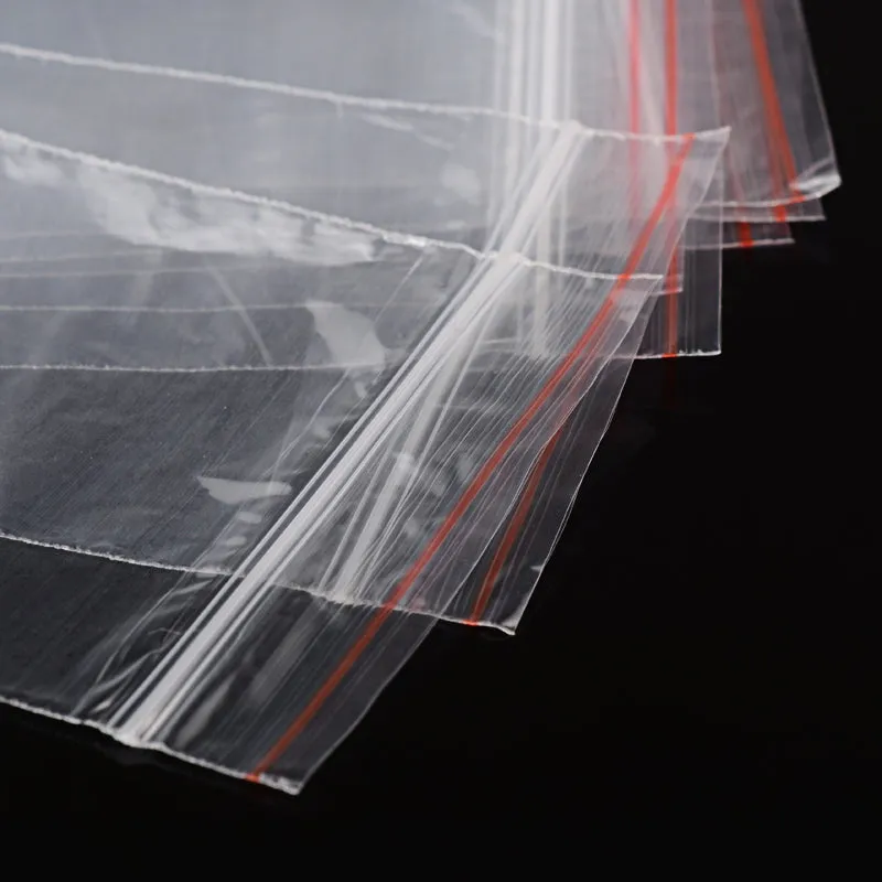 2000 pc Plastic Zip Lock Bags, Resealable Packaging Bags, Top Seal, Self Seal Bag, Rectangle, Clear, 12x8cm, Unilateral Thickness: 0.9 Mil(0.023mm)