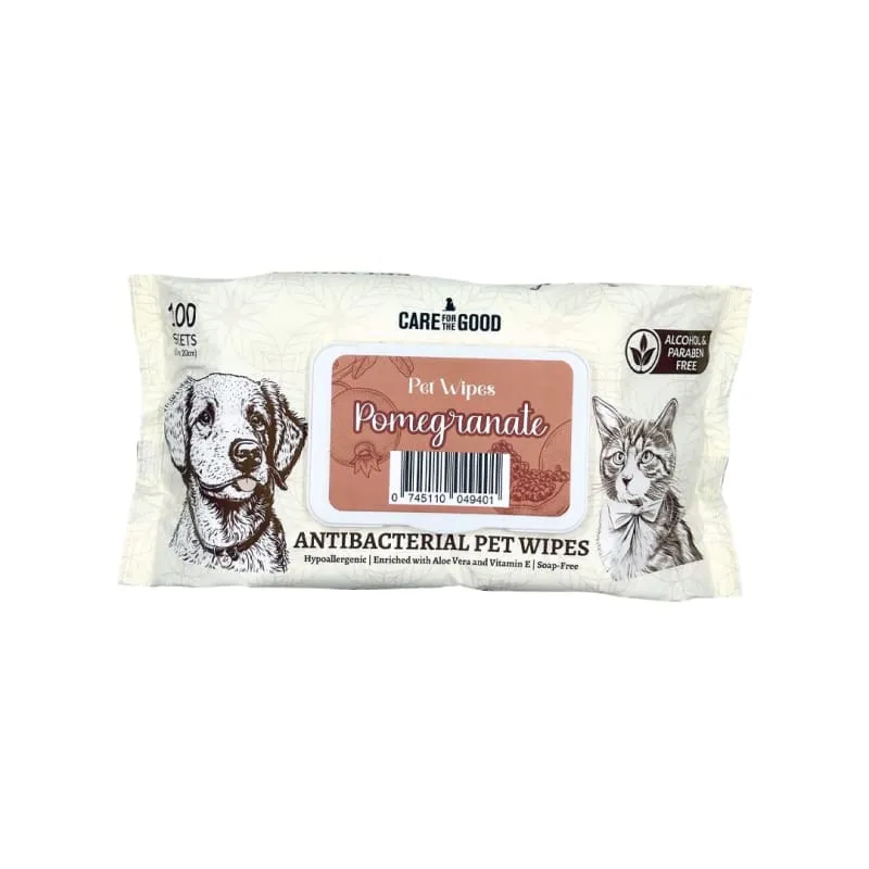 [3 FOR $11.90] Care For The Good Antibacterial Pomegranate Pet Wipes 100 Sheets