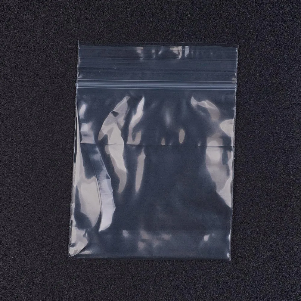 5 Bag Plastic Zip Lock Bags, Resealable Packaging Bags, Top Seal, Self Seal Bag, Rectangle, White, 7x5cm, Unilateral Thickness: 2.1 Mil(0.055mm), 100pcs/bag