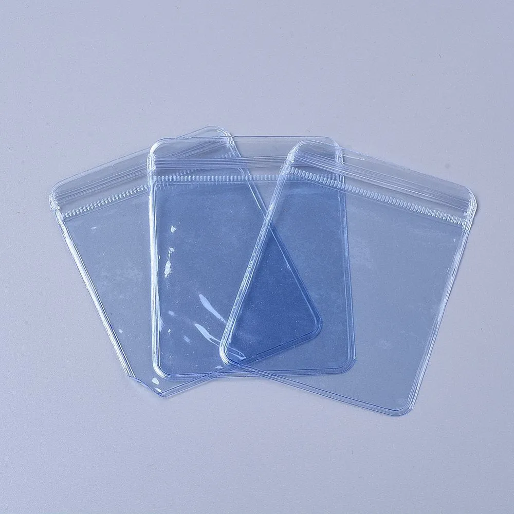 500 pc Mini Transparent Plastic Zip Lock Bags, Resealable Bags, Blue, 8x6x0.15cm