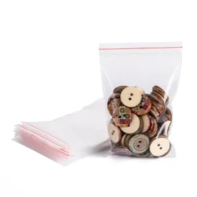 500 pc Plastic Zip Lock Bags, Resealable Packaging Bags, Top Seal, Self Seal Bag, Rectangle, Clear, 12x8cm, Unilateral Thickness: 2 Mil(0.05mm)