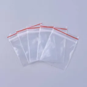 500 pc Plastic Zip Lock Bags, Resealable Packaging Bags, Top Seal, Self Seal Bag, Rectangle, Clear, 40x30mm, Unilateral Thickness: 2.3 Mil(0.06mm)