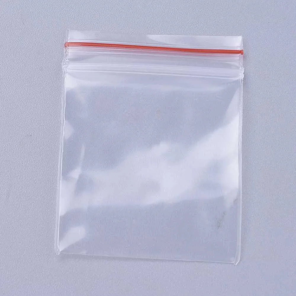 500 pc Plastic Zip Lock Bags, Resealable Packaging Bags, Top Seal, Self Seal Bag, Rectangle, Clear, 40x30mm, Unilateral Thickness: 2.3 Mil(0.06mm)