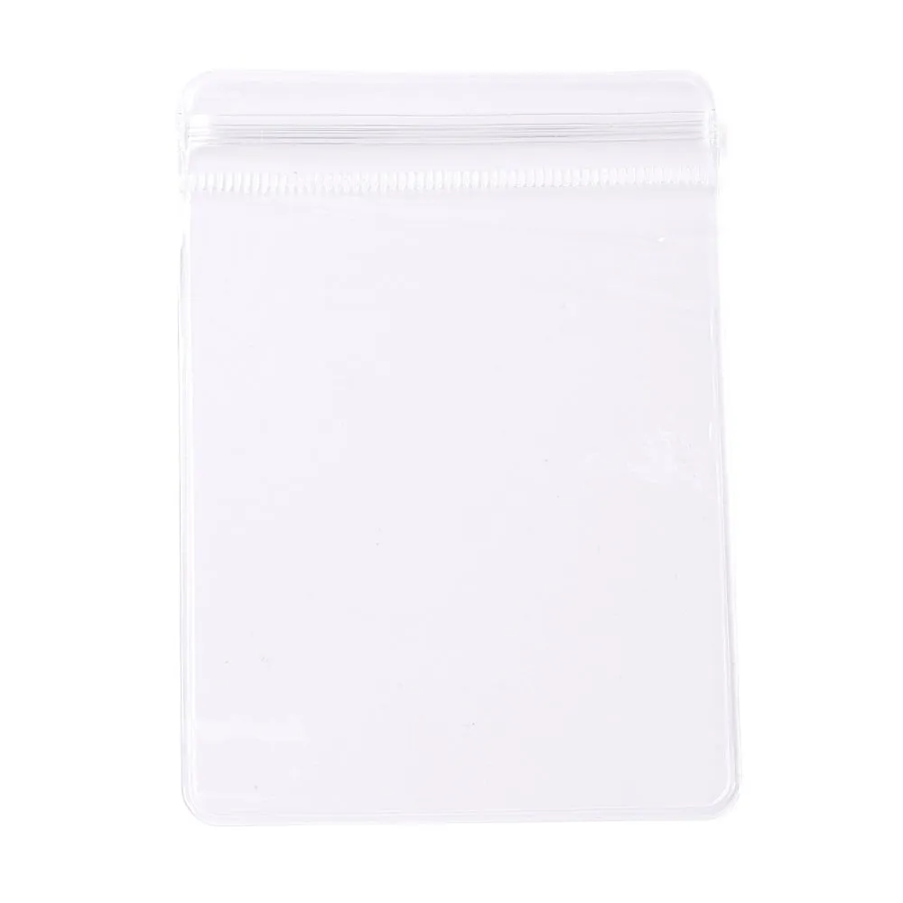 500 pc PVC Anti Oxidation Zip Lock Bags, Transparent Antitarnish Jewelry Packing Storage Pouch, Clear, 10x7x0.15cm, Unilateral thickness: 4.9 Mil(0.125mm)