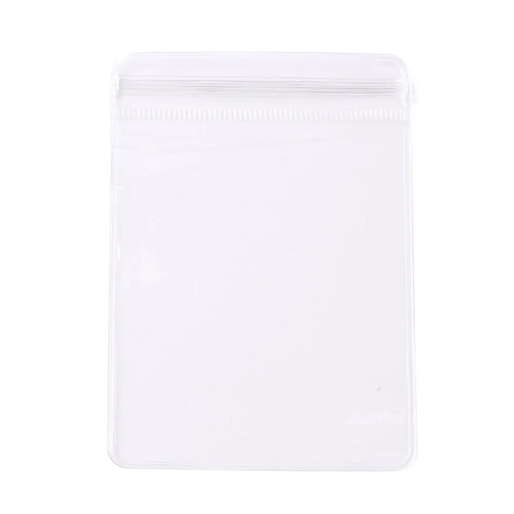 500 pc PVC Anti Oxidation Zip Lock Bags, Transparent Antitarnish Jewelry Packing Storage Pouch, Clear, 10x7x0.15cm, Unilateral thickness: 4.9 Mil(0.125mm)
