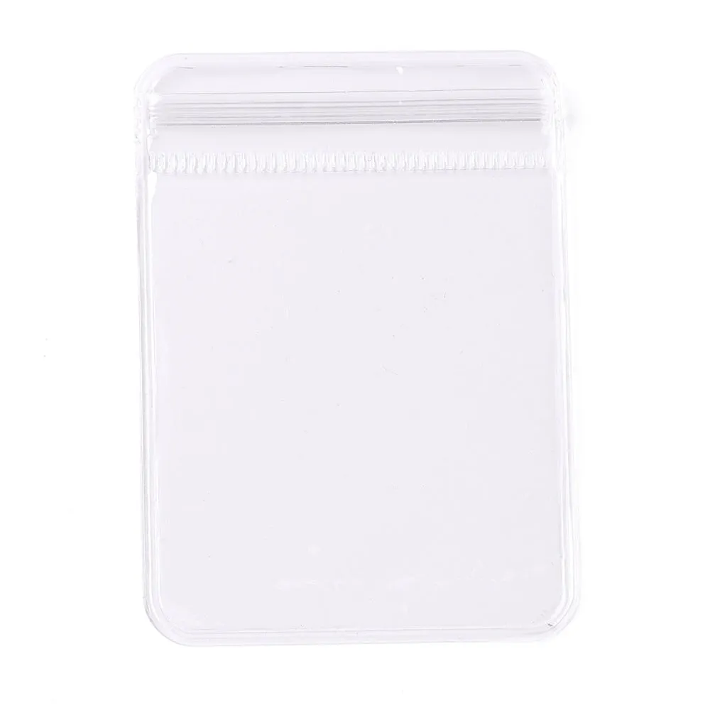 500 pc PVC Anti Oxidation Zip Lock Bags, Transparent Antitarnish Jewelry Packing Storage Pouch, Clear, 7x5x0.15cm, Unilateral thickness: 4.9 Mil(0.125mm)