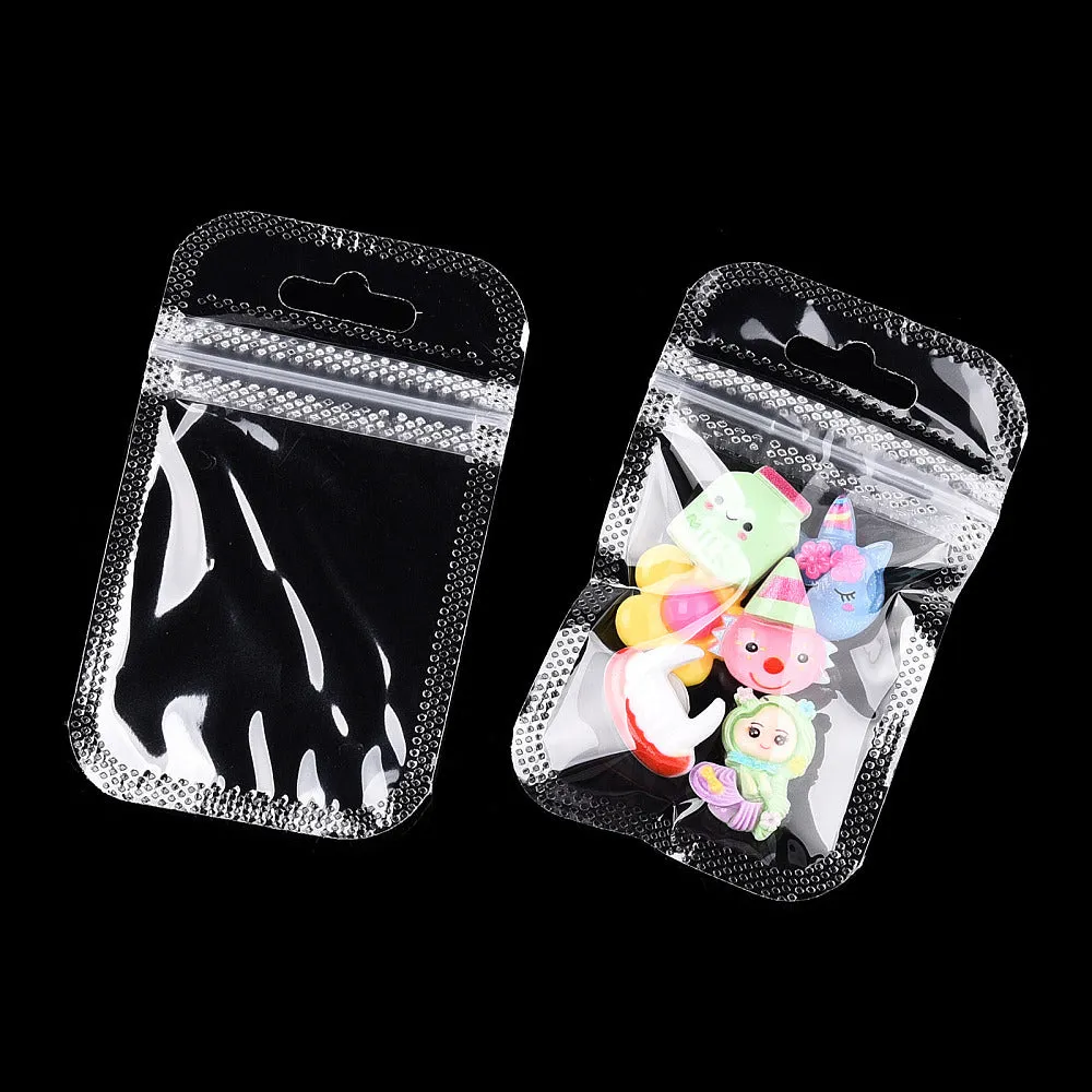 500 pc Translucent Plastic Zip Lock Bags, Resealable Packaging Bags, Rectangle, Clear, 9x5.5x0.02cm, Unilateral Thickness: 2.3 Mil(0.06mm)