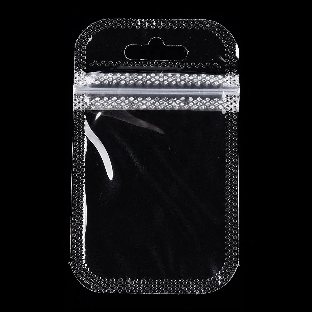 500 pc Translucent Plastic Zip Lock Bags, Resealable Packaging Bags, Rectangle, Clear, 9x5.5x0.02cm, Unilateral Thickness: 2.3 Mil(0.06mm)