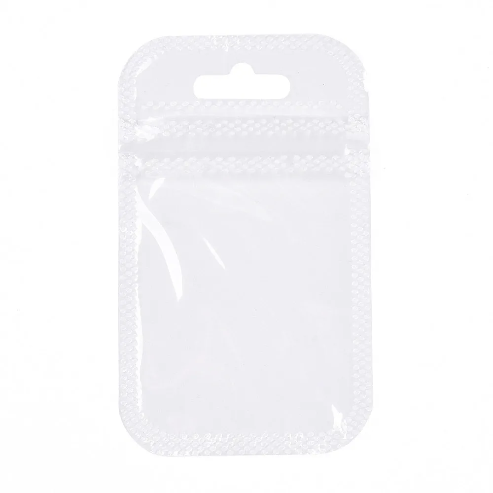 500 pc Translucent Plastic Zip Lock Bags, Resealable Packaging Bags, Rectangle, Clear, 9x5.5x0.02cm, Unilateral Thickness: 2.3 Mil(0.06mm)