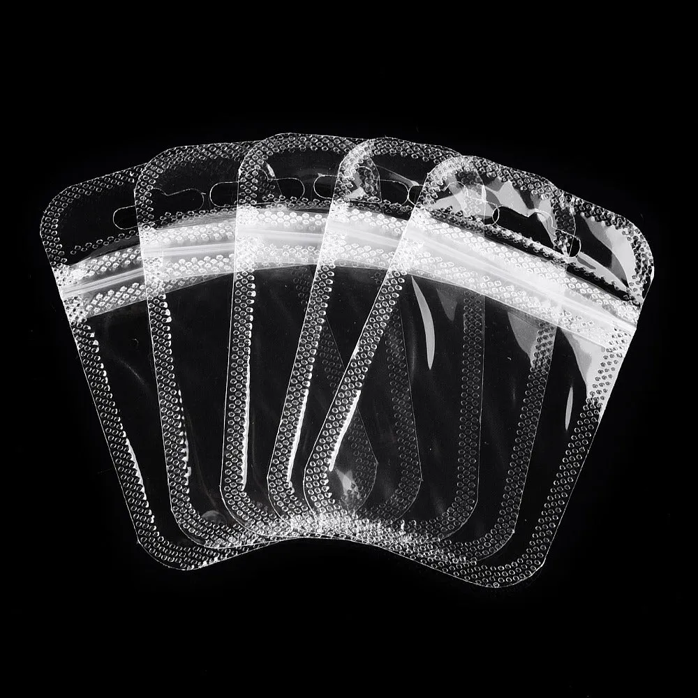 500 pc Translucent Plastic Zip Lock Bags, Resealable Packaging Bags, Rectangle, Clear, 9x5.5x0.02cm, Unilateral Thickness: 2.3 Mil(0.06mm)