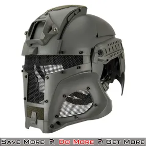 AMA Interstellar Battle Trooper Full Face Airsoft Tactical Helmet for Protection - Foliage Green