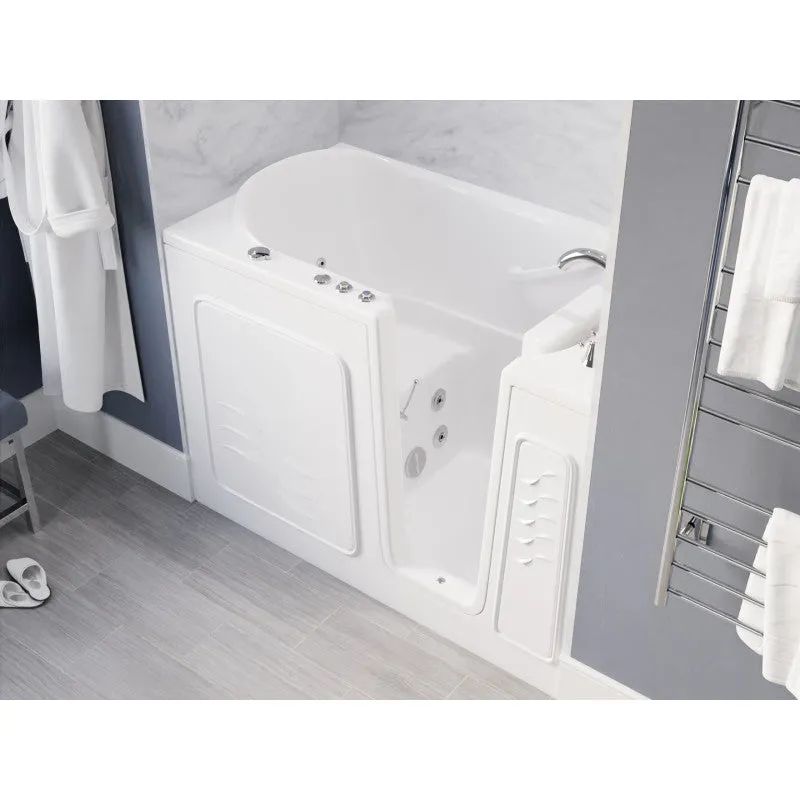 ANZZI 30 in. x 53 in. Right Drain Quick Fill Walk-In Whirlpool Tub with Powered Fast Drain in White