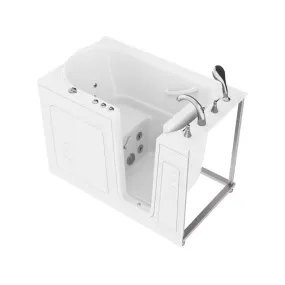 ANZZI 30 in. x 53 in. Right Drain Quick Fill Walk-In Whirlpool Tub with Powered Fast Drain in White