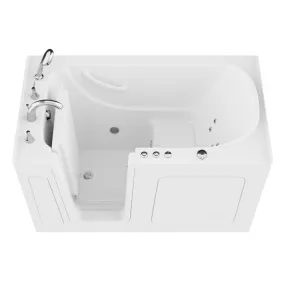 ANZZI 32 in. x 60 in. Left Drain Quick Fill Walk-In Whirlpool Tub with Powered Fast Drain in White