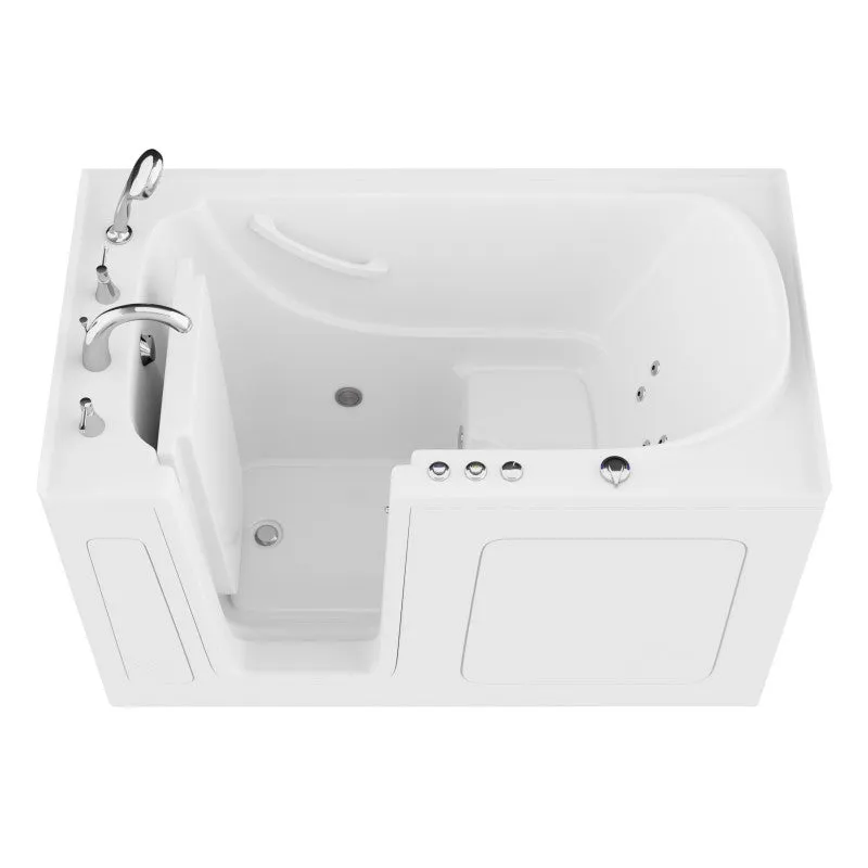 ANZZI 32 in. x 60 in. Left Drain Quick Fill Walk-In Whirlpool Tub with Powered Fast Drain in White