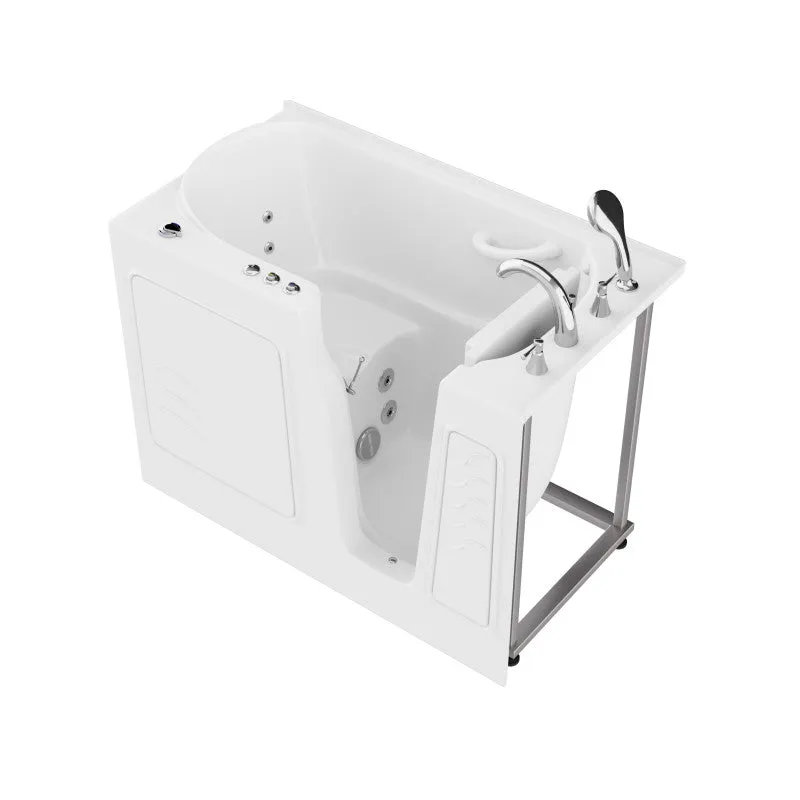 ANZZI Coupe Series 29 in. x 52 in. Right Drain Quick Fill Walk-In Whirlpool Tub with Powered Fast Drain in White