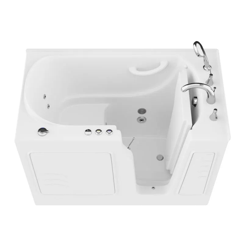 ANZZI Coupe Series 29 in. x 52 in. Right Drain Quick Fill Walk-In Whirlpool Tub with Powered Fast Drain in White