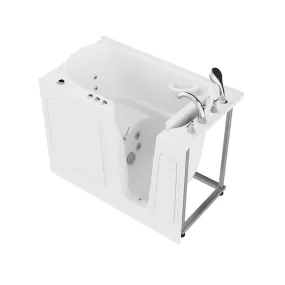 ANZZI Coupe Series 29 in. x 52 in. Right Drain Quick Fill Walk-In Whirlpool Tub with Powered Fast Drain in White
