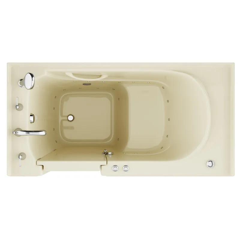 ANZZI Coupe Series 30 in. x 60 in. Left Drain Quick Fill Walk-In Air Tub in Biscuit