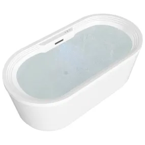 ANZZI Jetson Series 67" Air Jetted Freestanding Acrylic Bathtub in White