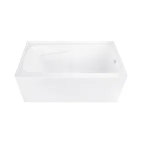 Aqua Eden 54-Inch Acrylic Rectangular 3-Wall Alcove Tub with Armrests, Right Hand Drain